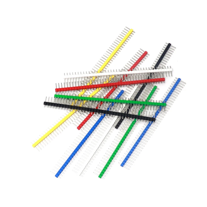 【10PCS】40 Pin Breakable Pin Header 2.54mm Single Row Male Header Connector Kit PCB Pin Strip For Black White Red Green