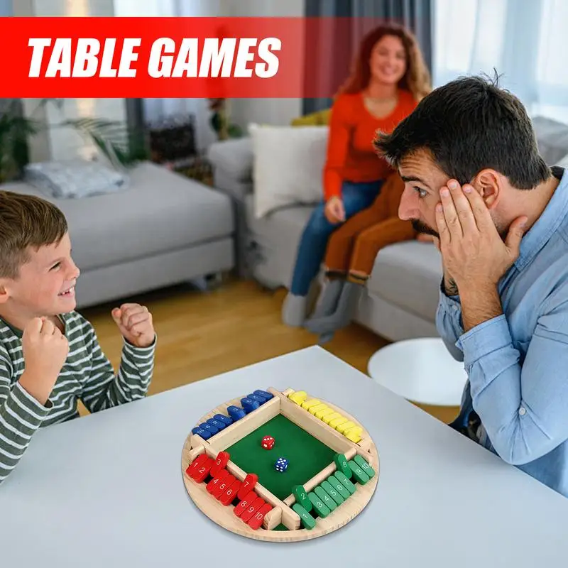 Wooden Board Table Math Games Classic Pub Board Game Wooden Amusing Addition Game Portable Tabletop Educational Game For