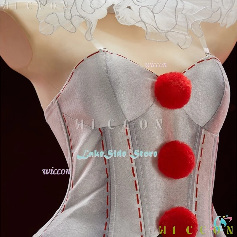 Halloween Movie Clown Pennywise Dress Cosplay Costume Wig Genderswap Horror Scary Sexy Dress Up Women Carnival Party Outfit view 2