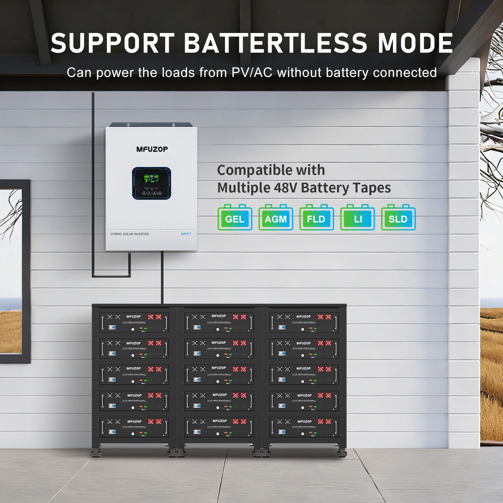 DATOUBOSS 48V 8500W MPPT Hybrid Solar Inverter Pure Sine Wave 110/120V US Standard Off-Grid PV Energy Storage for Home view 7