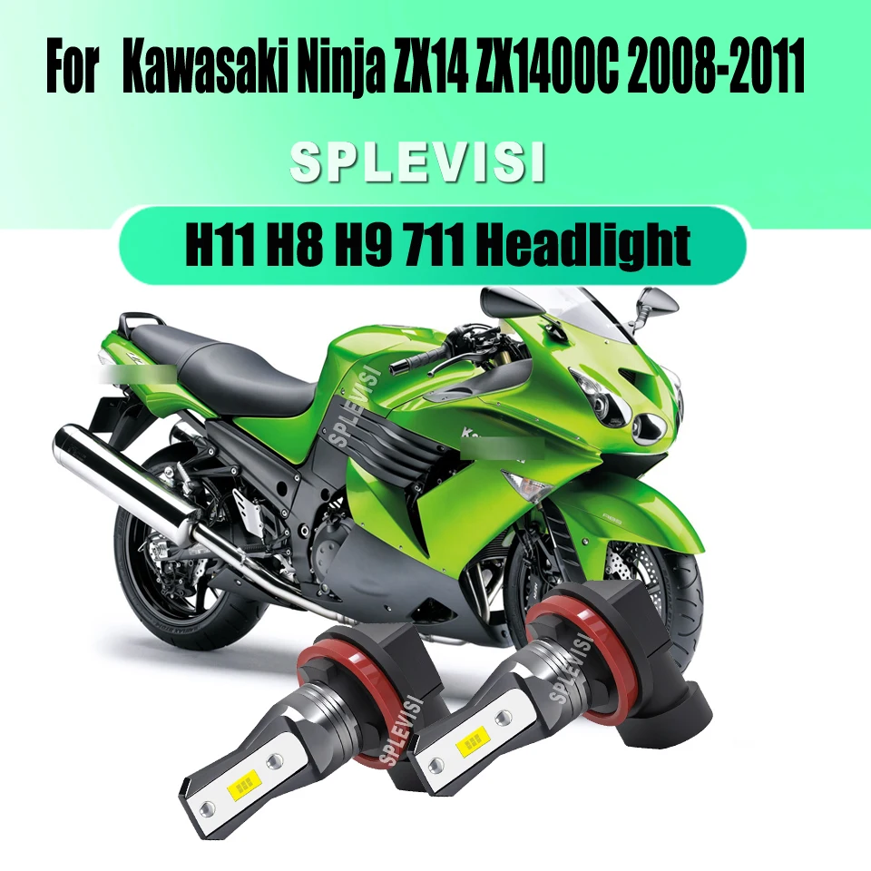 

H11 H8 H9 Motorcycle LED High Beam Headlight Bulbs Comfortable for Night Riding For Kawasaki Ninja ZX14 ZX1400C 2008 2009-2011