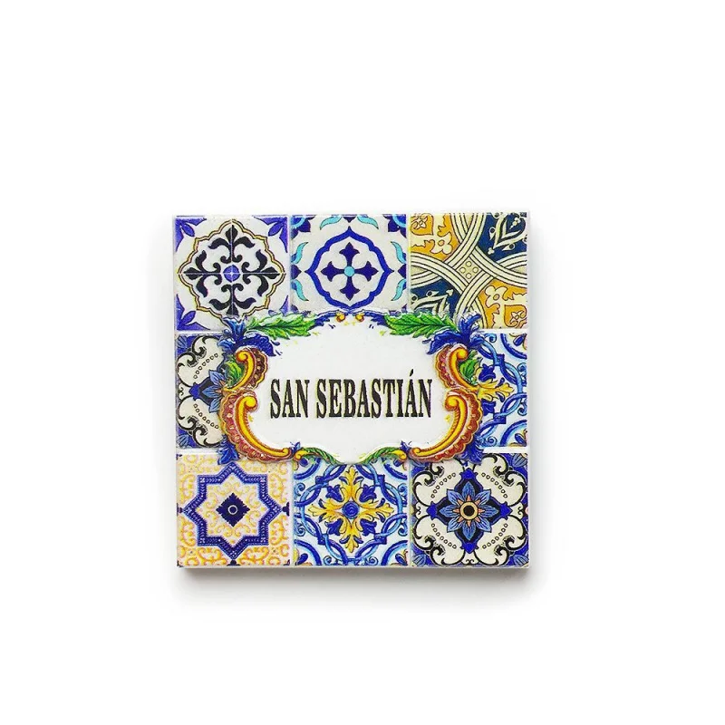 

Spain San Sebastian Tile Creative Home Decoration World Travel Souvenir Fridge Magnet