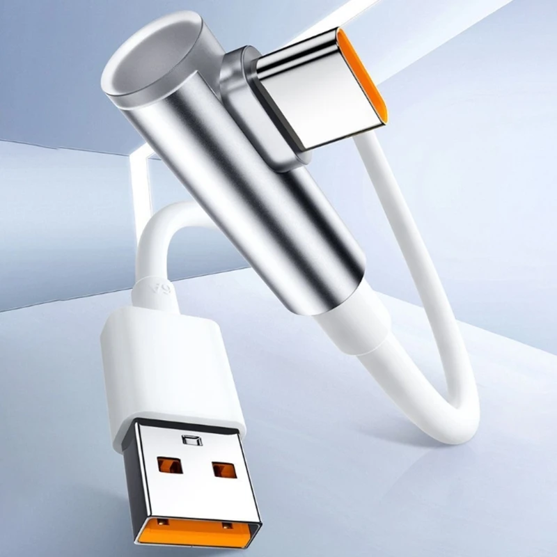 

120W 90 Degree USB Type C Fast Charging Cable for Mobile Phone Tablet Data Transfer Charging Extension Cord Portable