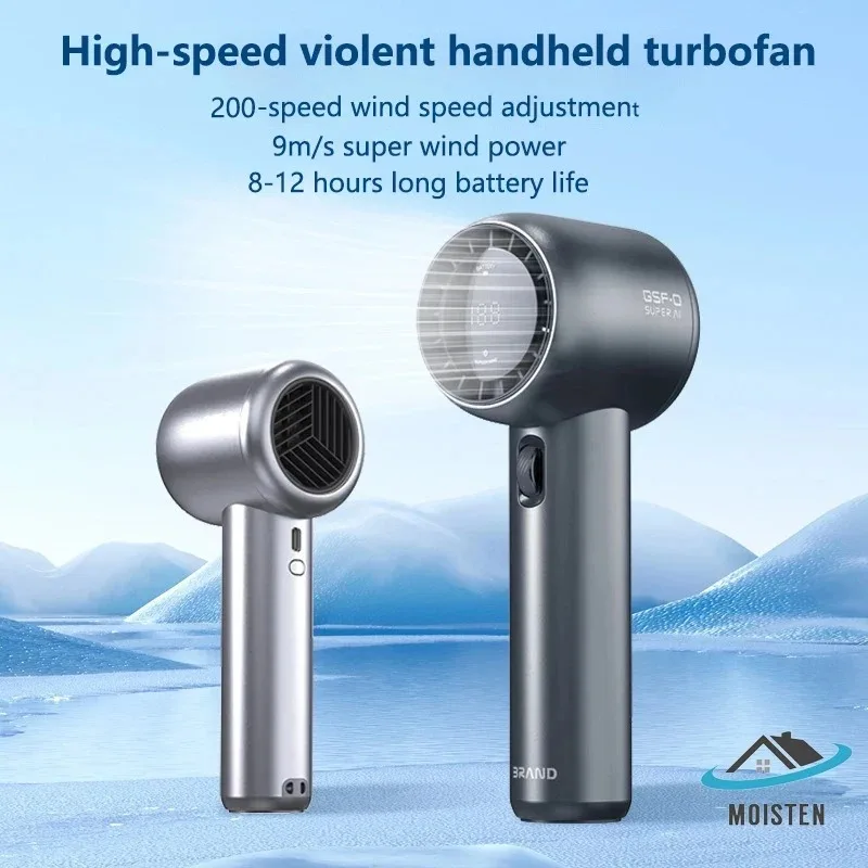 Xiaomi 200 Wind Speeds Adjustable High-speed Portable Handheld Turbofan USB Rechargeable Mini Fan Ultra-long Battery Life