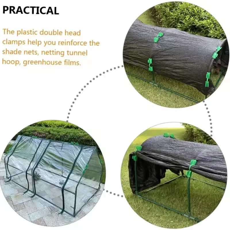 10/20pcs Greenhouse Film Clamps for Garden Tarpaulin Netting Tunnel Hoop Pipe Shed Row Cover Shading Frame Support Planting Tool