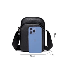 BJIAX Shoulder Bag Real Cowhide Delicate Mobile Phone Bag 2023 New Crossbody Bag Mini Sports Lightweight Small Body Bag for Men