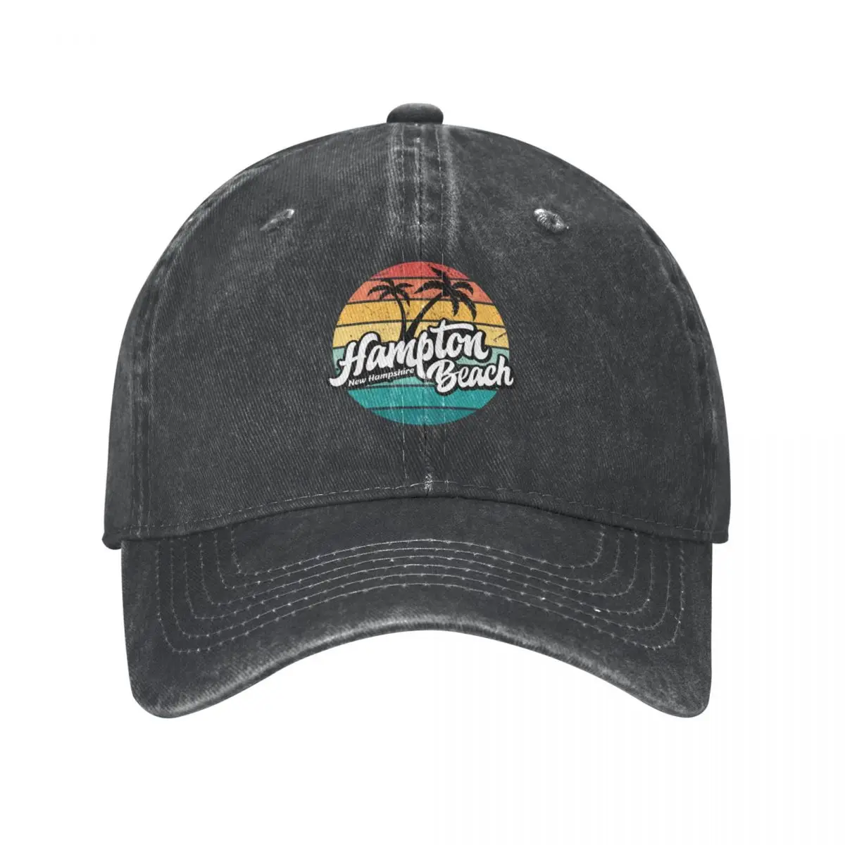 Hampton Beach New Hampshire retro sunset Cowboy Hat New Hat Hat Baseball Cap Mens Hats Women's