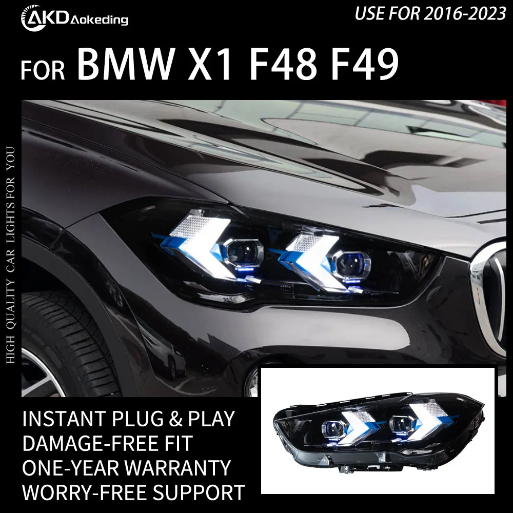 

AKD автомобильные фары для BMW X1 F48 F49 светодиодные фары 2016-2023 фары DRL указатель поворота дальнего света последний модификационный проектор