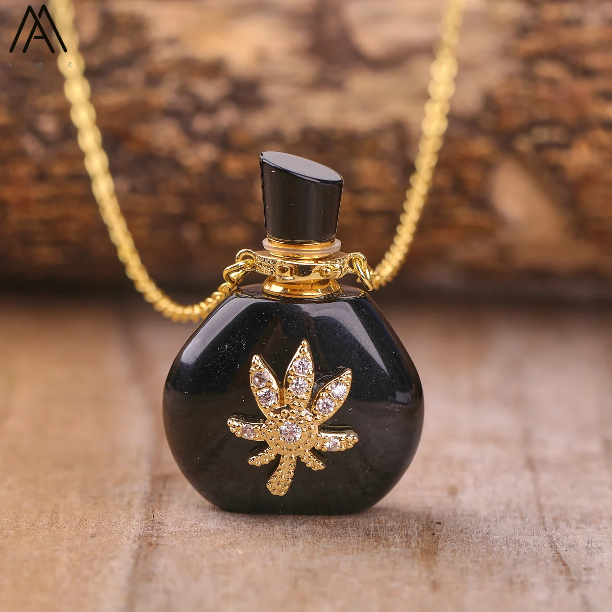 Natürliche Rosen Amethyst Kristall Parfüm Ätherisches Anhänger Für Frauen Elegante Türkisen Verkrustete Lapis Healing Halskette Schmuck Dropship – Detail 6