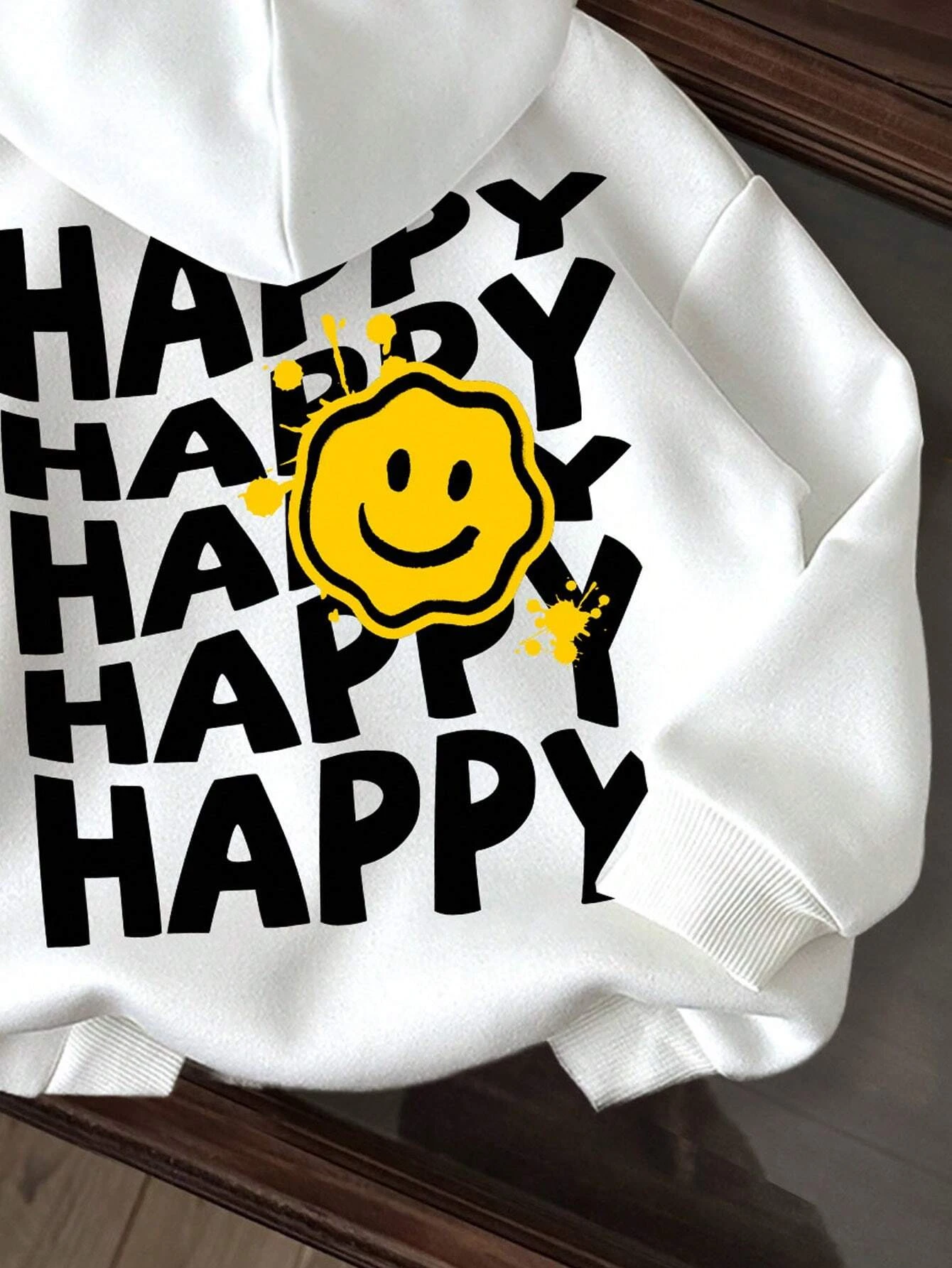 Women's Men Kawaii Smile Printing Drawstring Pullover Sweatshirt 100 Cotton Casual Black hoodies Streetwear toasty hoodie