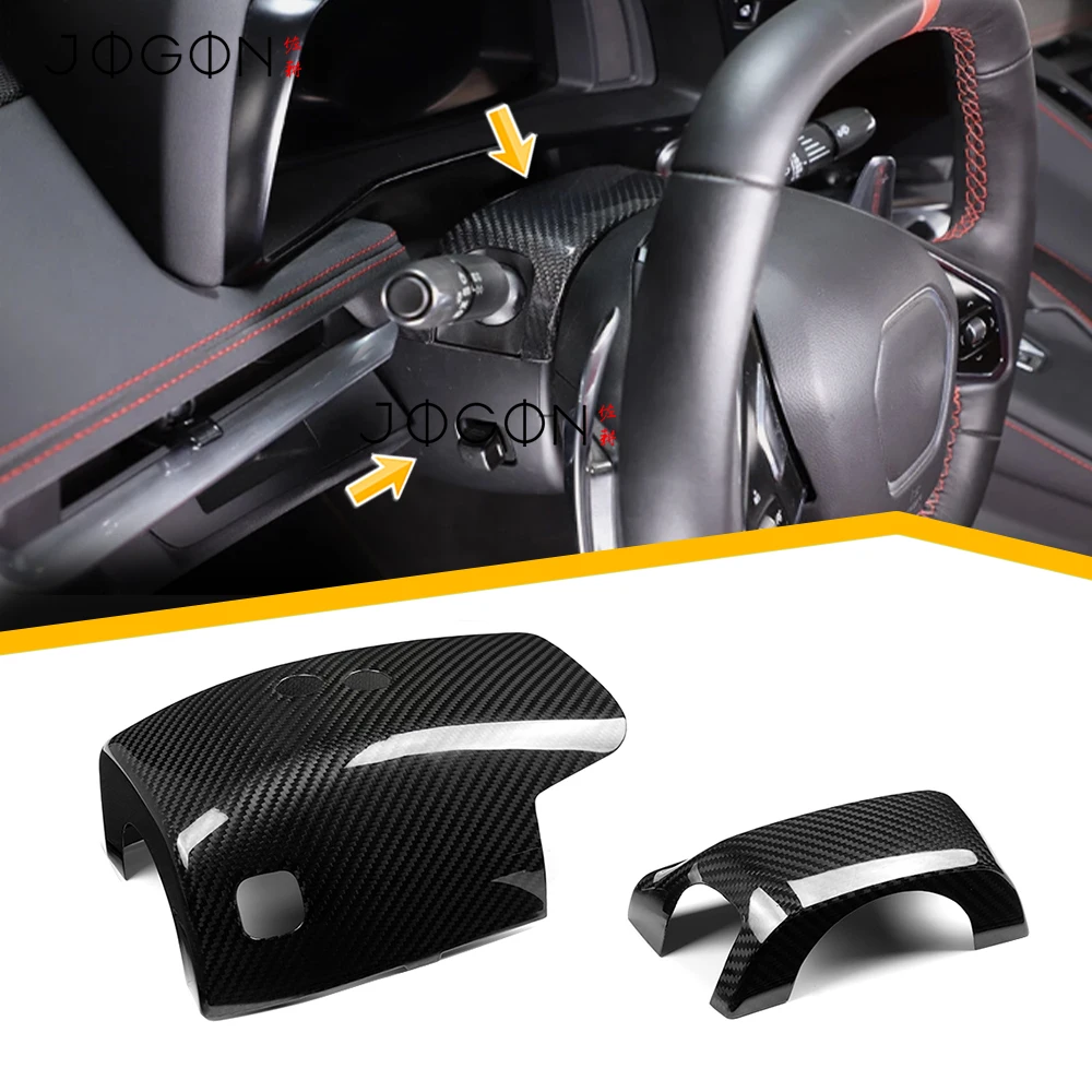 Real Carbon fiber Steering Wheel Lower Base Cover Decor For Chevrolet Corvette C8 Stingray Z06 E-Ray 2020-2026 Interior Trim