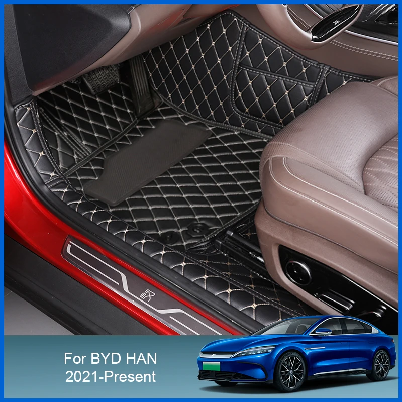 

Car Styling Custom Foot Mat For BYD HAN 2021-Present LHD Leather Floor Protect Waterproof Pad Internal Auto Accessories