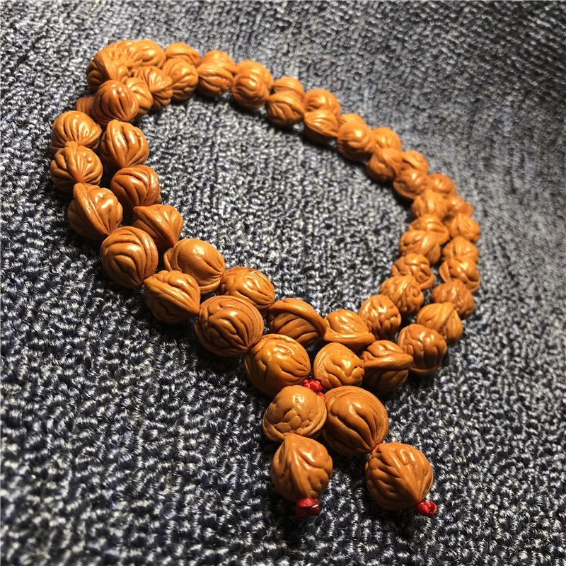 - long string 54 108 premium dragon-patterned peach nut Buddhist beads Bodhi bracelet neckl