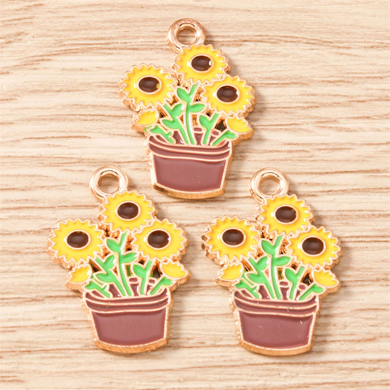 10 Stück Mix Cartoon Tier Biene Charms Emaille Honigbiene Blume Charms Anhänger für Schmuckherstellung Halsketten Ohrringe DIY Handwerk Geschenk – Detail 21