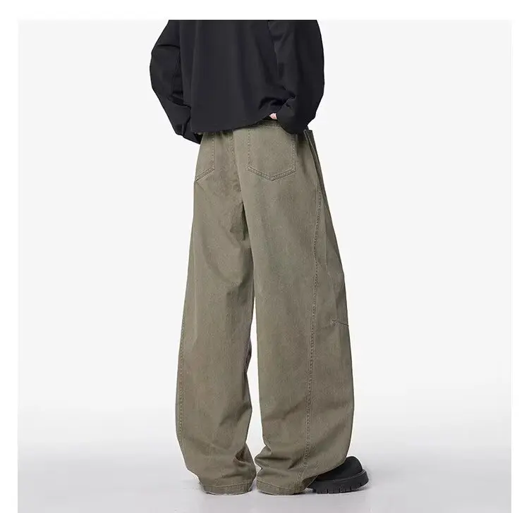 Japanese trendy brand scimitar pants casual pants men's spring and summer high street denim wide-leg fashion sports long pants