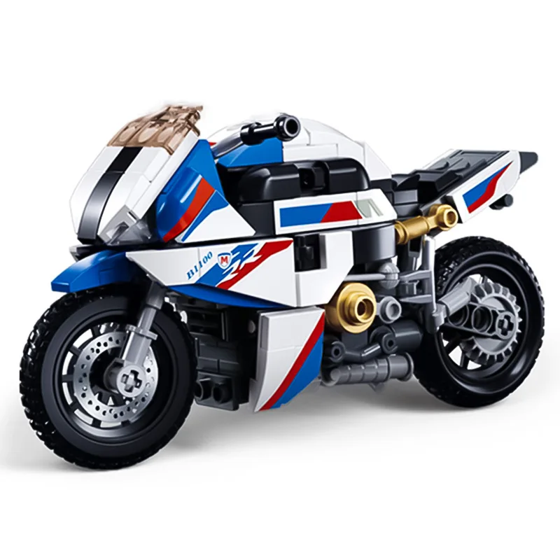 2025 nieuwe motorfiets kinderspeelgoed puzzel montage bouwsteen model ornament jongen festival cadeau