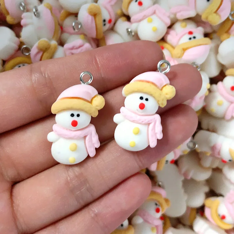100pcs/Pack Bulk Wholesale Resin Christmas Charms Lots Sale Snowman Penguin Christmas Tree Pendant For Earring Diy Jewelry Make