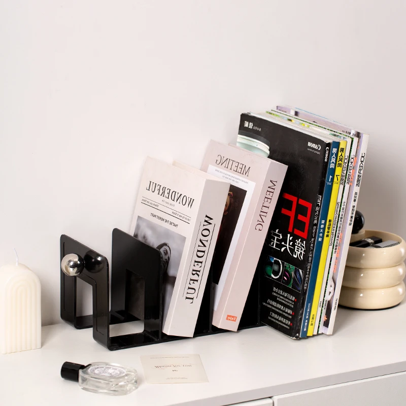 【Epeiushome】 Book Stand Acrylic High Color Value Desktop Textbook Storage Artifact File Holder Book Holder Office Supplies