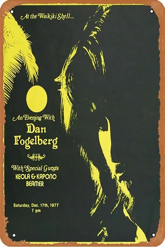 Dan Fogelberg Original Concert 8x12 Inches Metal Sign Vintage Look, Dominic Wall Decor for Bars,Garage,Cafes,Pubs