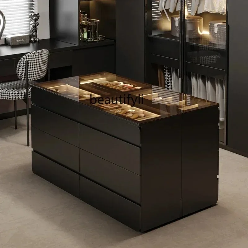 ssK178 ss25 جديد مرحاض الجزيرة الوسطى خزانة خشب متين دلو خزانة درج غرفة نوم رئيسية تخزين خزانة عرض المجوهرات