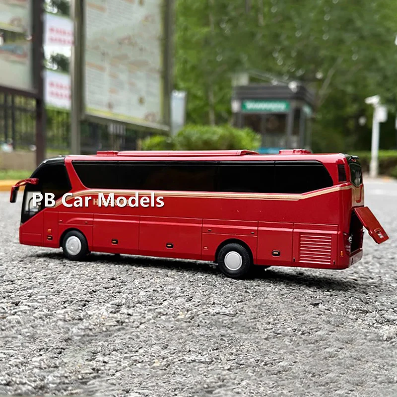 Original factory 1:42 Suzhou Jinlong Haige Bus KLQ6127BAE51 Highway Bus Model