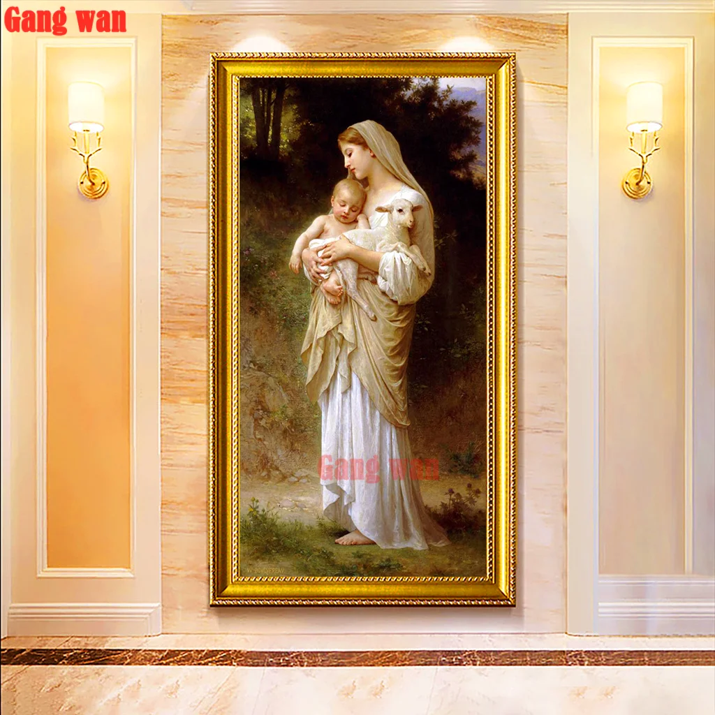 

large Diy diamond painting Virgin and Jesus wallpaper religion 5D embroidery mosaic stitch cross home decor gifts diamond puzzle