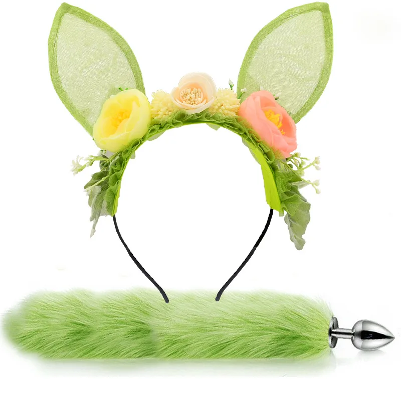 Cute tail Anal Plug  Erotic Cosplay Couples Accessories BDSM Sex Cat Ears Headbands Butt Plug Tail Erotic  for Women 18+