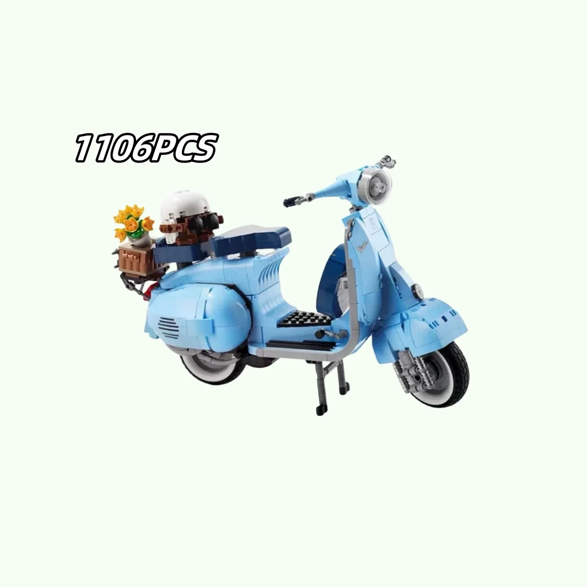 1106PCS Roman Holida Vespa 125 Compatible 10298 Technical Famous Motorcycle City Building Blocks MOTO Toys For Kids Gift