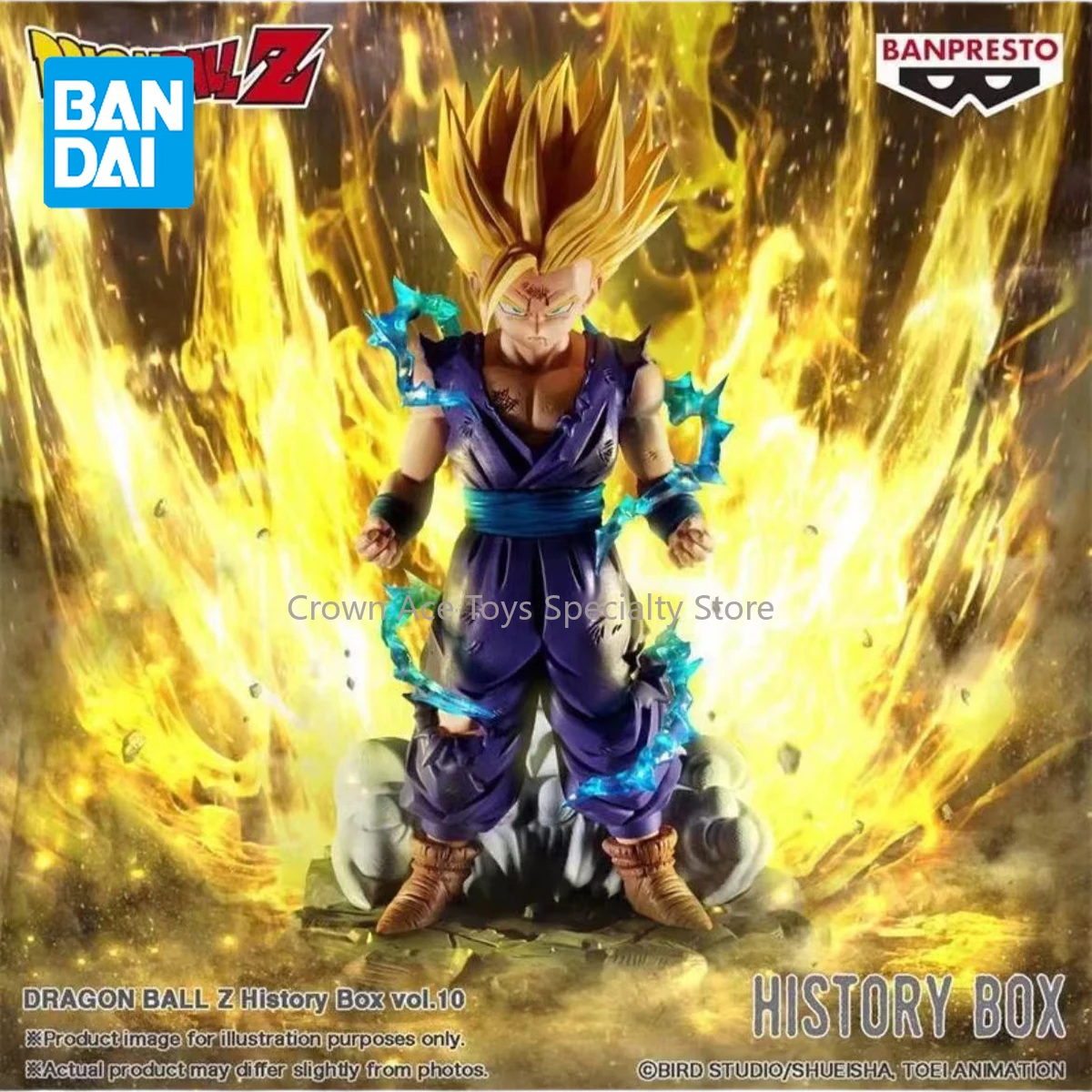 Bandai Anime Dragon Ball Z Son Gohan History Box Vol.10 PVC Action Figure Collector Toys Super Saiyan 2 Trendy Toy Birthday Gift