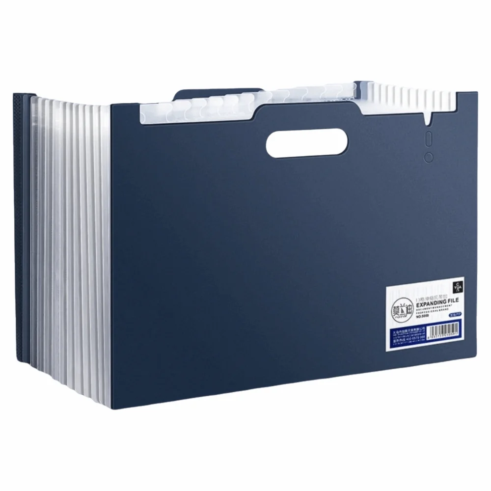 13 Pockets Expanding File Folder Vertical Handheld Accordion Document Organizer Large Capacity A4 Test Paper Storage Bag