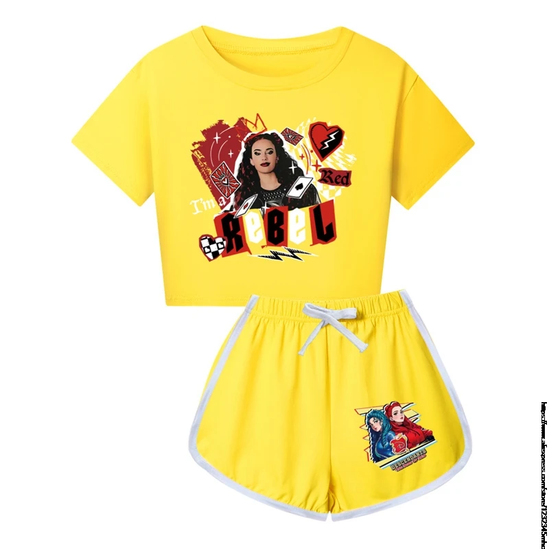 New Descendants 4 Summer Clothes Sets Kids Cartoon T-shirts Shorts Two-piece Set Baby Boys Tracksuit Girls Outfits Suit Gift