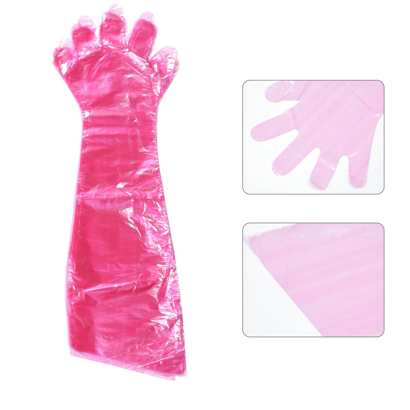 

50Pcs Artificial Gloves Long Disposable Professional Plastic Gloves Veterinary Protector Midwifery Accessory