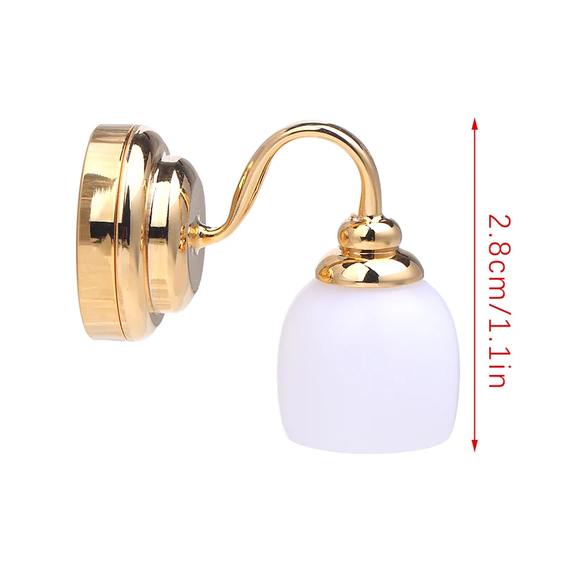 1:12 دمية مصغرة LED نصف دائرة ضوء الجدار مصباح إضاءة المنزل نموذج ديكور لعبة بيت الدمية الملحقات