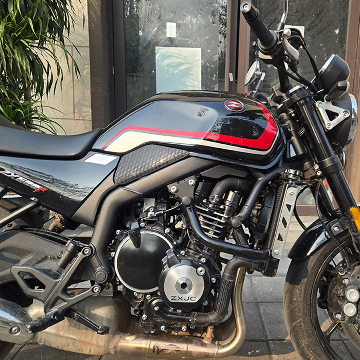 Motorcycle carbon steel bumper anti fall bar water tank protection bar Fit For ZXMOTO ZXJC 500F