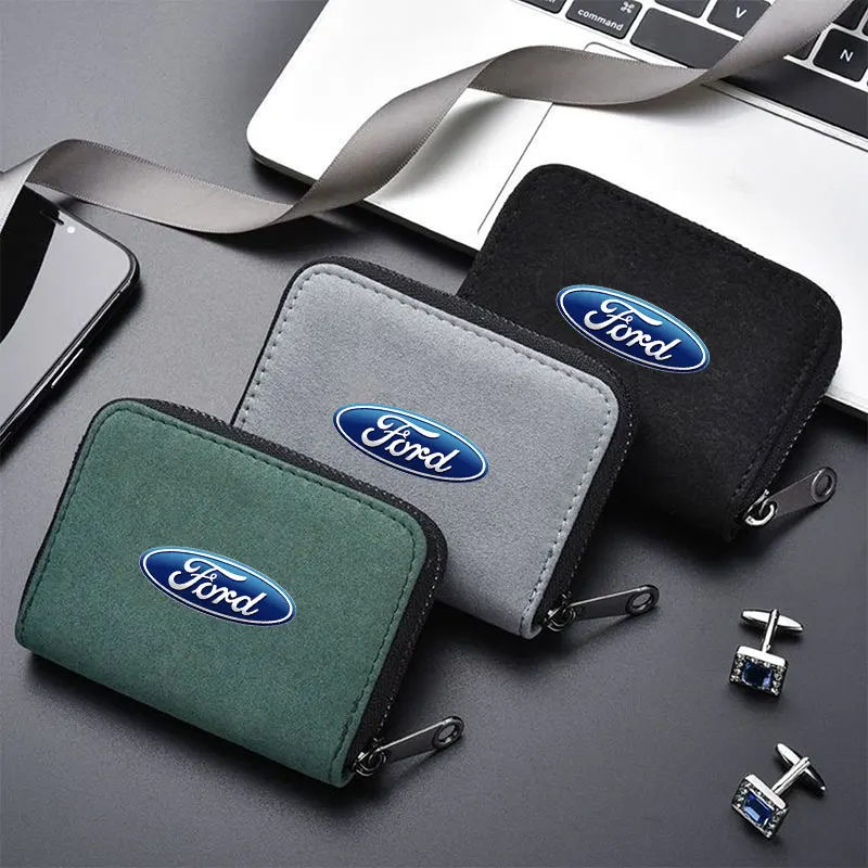 Coral Fleece Zipper Card Wallet Change Short Card Holders Purse For Ford Ecosport Edge Figo Flex Focus Fusion Fiesta Accessories