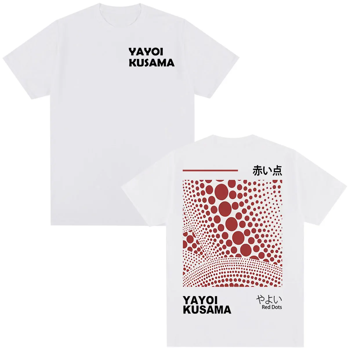 Japanese Artist Yayoi Kusama Red Dots Art Show T Shirts Men Women Clothing Fashion Cotton Casual Short Sleeve T-shirt Streetwear