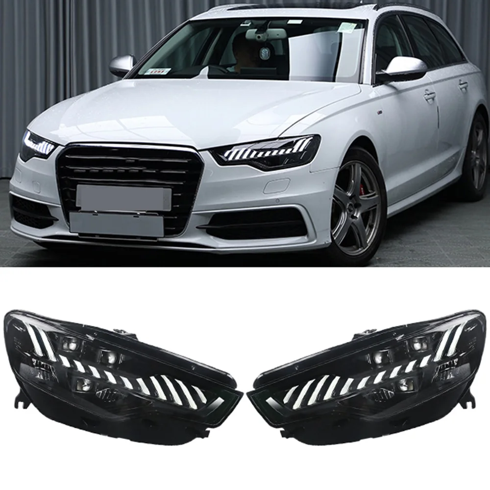 

Для Audi A6 2012-2015 A6L C7: Модифицированные светодиодные фары с дневными ходовыми огнями (DRL), установка Plug and Play, автомобильные аксессуары
