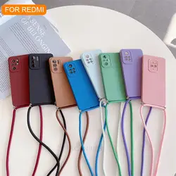 Crossbody Lanyard Case On For Xiaomi Redmi Note 10 9 8 7 11 Pro 4g 11pro 5g Cord Silicone Cover Note11 Note10 S 11s 10pro 5 G