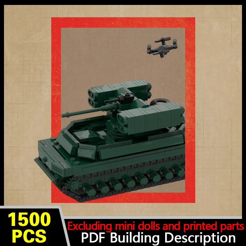 Short-Range Air Defense Vehicle Model MOC Building Bricks War Equipment Modular Technology Gifts Holiday Assemble Children Toys