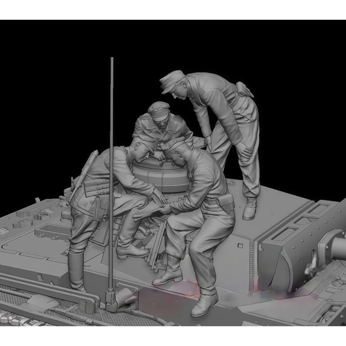 

1/35 resin unpainted model kit, military theme (4 people), unassembled and unpainted GK