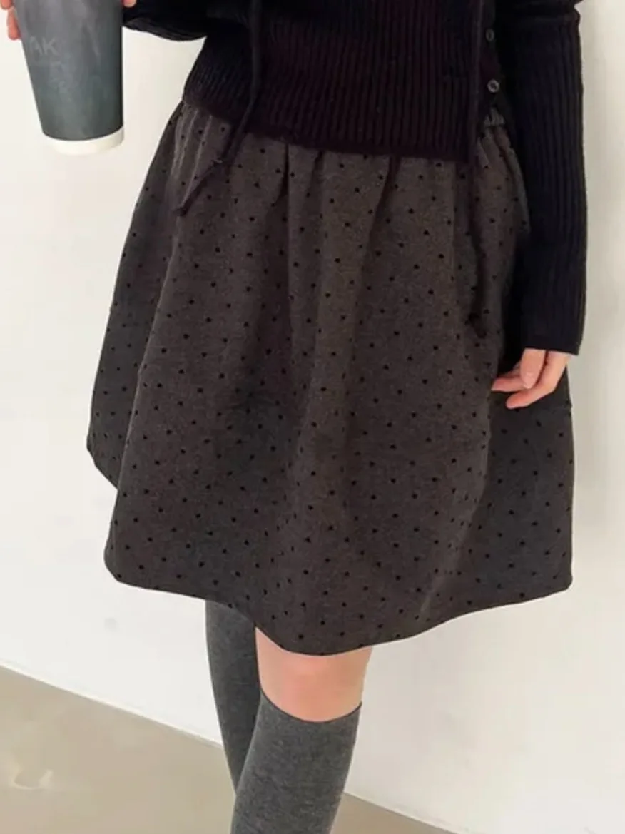 Koreaanse Sle Hoge Taille A-lijn Rok Vrouwen Herfst Winter Zoete Plaid Ort Rokken Faionable Veelzijdige Afslanken Rokken