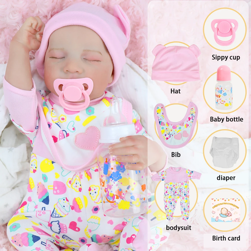 18inch Realistic Reborn Sleeping Baby Dolls Girl Levi Full Body Silicone Vinyl  Already Painted Finished Doll Christmas Toy Gift