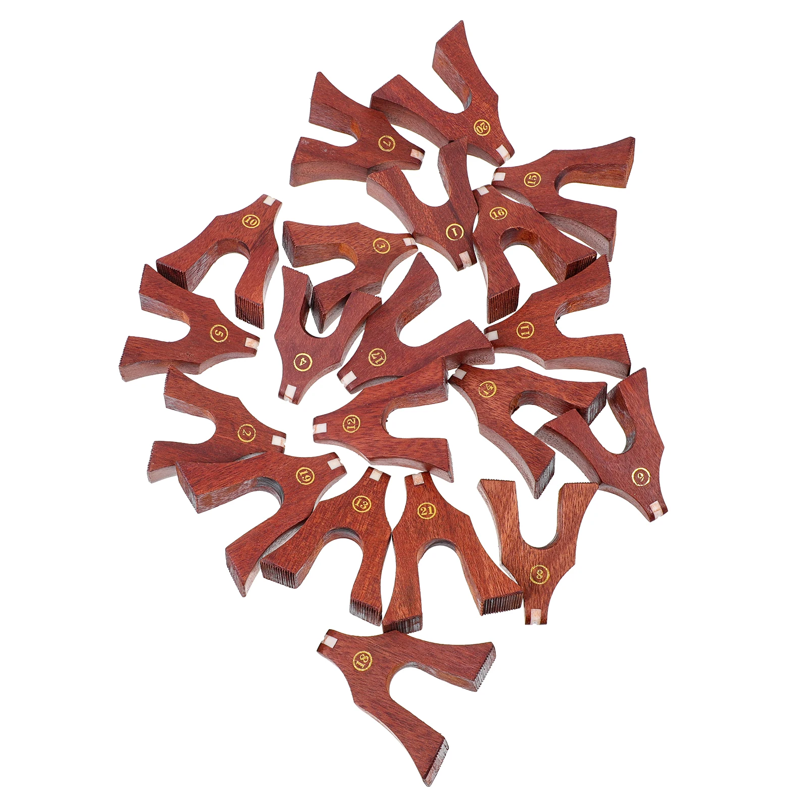 

21 pcs Guzheng Bridges Wooden String Support Durable Musical Instrument Parts Light Brown Reusable Professional Accessories
