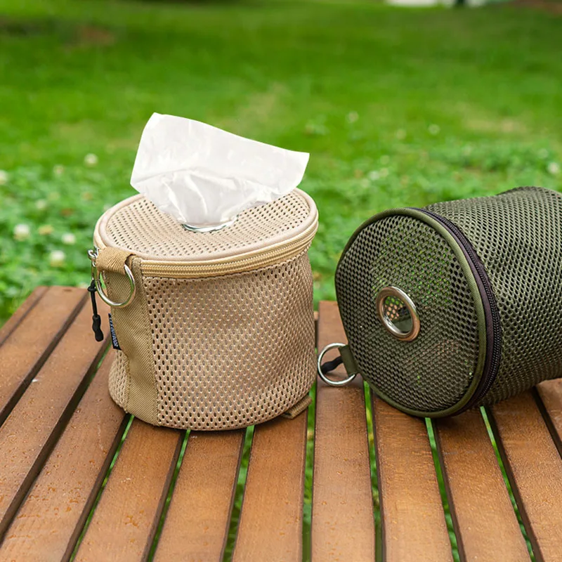 Outdoor Camping Tissue Case Roll Paper Storage Bag With Hook Portable Tissue Holder Tent Hanging Napkin Holder Camping Supplies