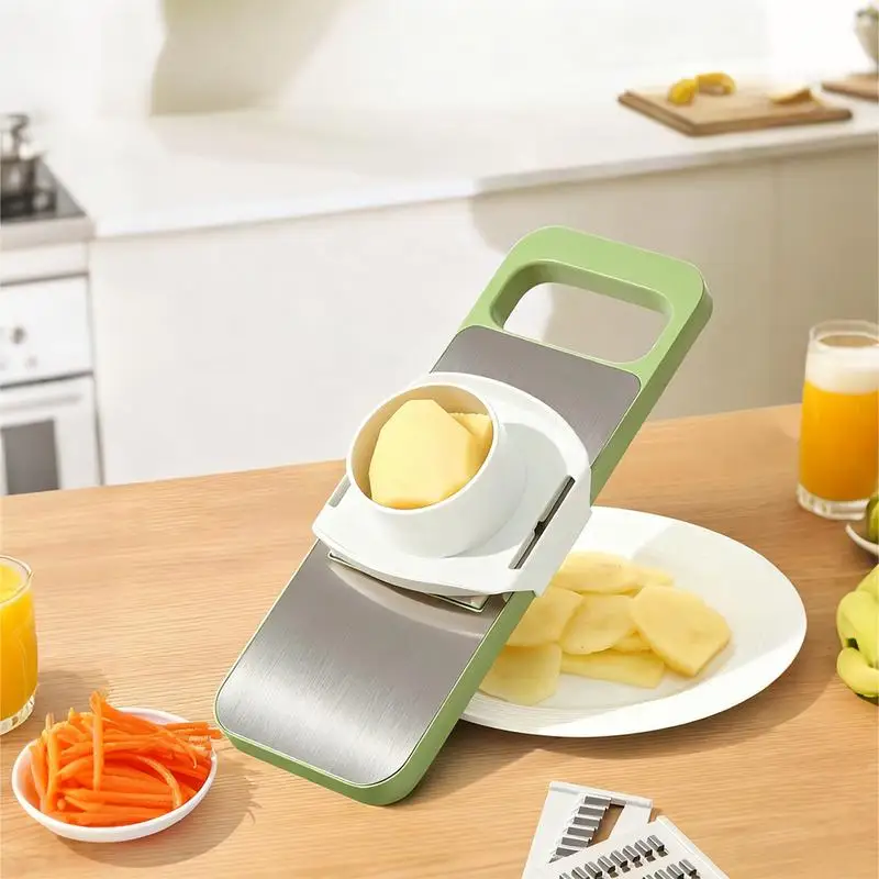 Multi-functional Vegetable Slicer with Cheese Grater Adjustable Stainless Steel Blade Comfort Grip Safety Features Easy to Clean