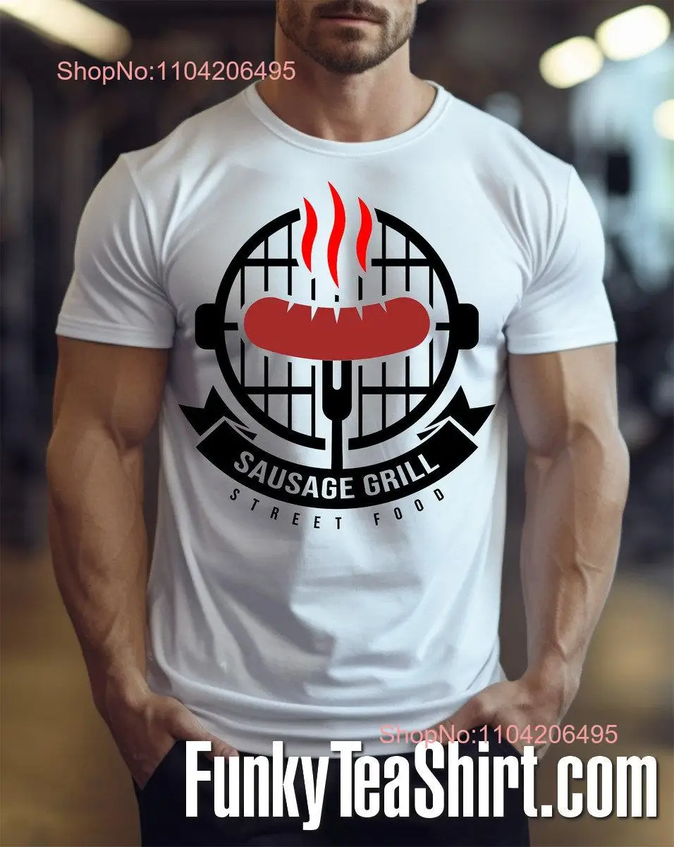 Sausage Grill Barbecue T Shirt Cooking BBQ Food Culinary Cuisine Baking Griddle Chef Frying Kitchen Restaurant Roast