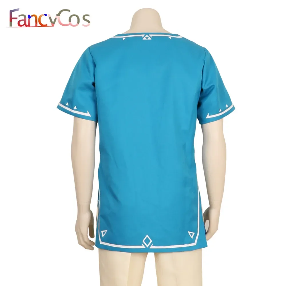 Halloween Link Tunic BOTW Breath of The Wild Link Blue Top Costume Cosplay Blue Coat Blue Shirt Game Anime Japanese image 4