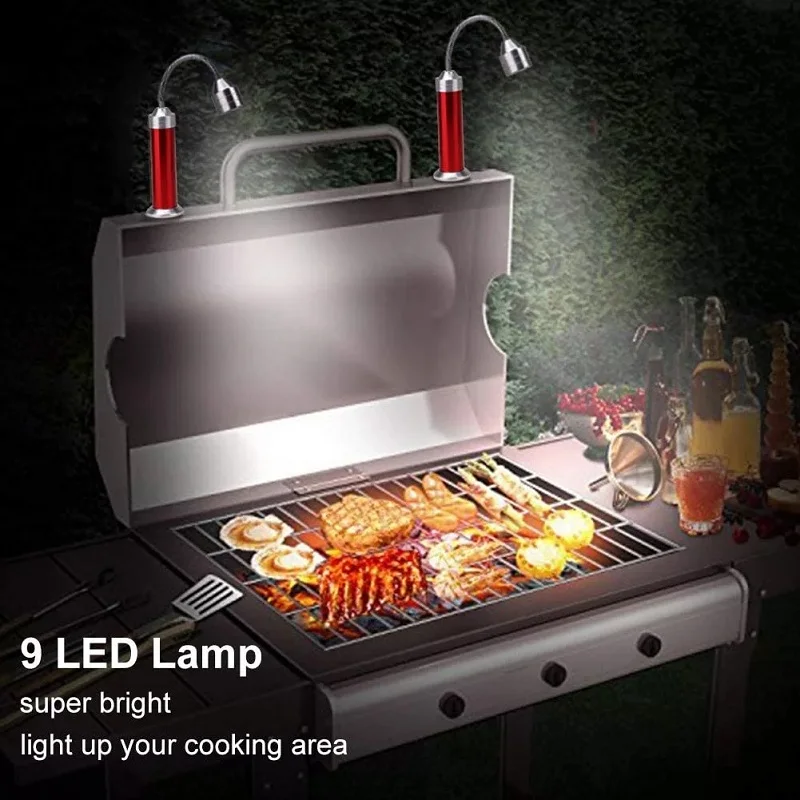 Magnetic BBQ Light Barbecue Charcoal Grilling Accessories Heat Resistant Weber Grill Barbeque Led Lighting Lamp Outdoor Tools