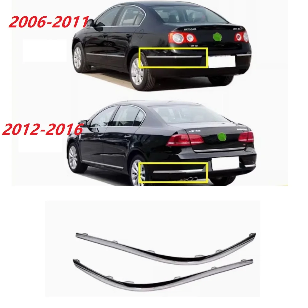 Rear bumper Chrome plated decorative strip For VOLKSWAGEN Passat B6 B7 2006-2016