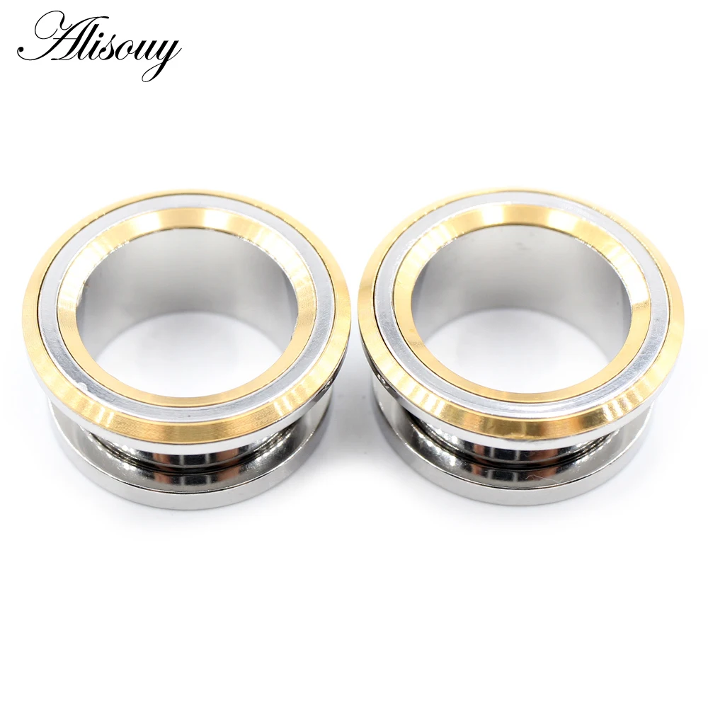 Alisouy 2 Stück 6-25mm Edelstahl Runde Ohrstöpsel zum Aufschrauben Tunnel Expander Stretchers Gauges Ohrringe Piercing Körperschmuck – Detail 8